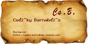 Csáky Barnabás névjegykártya
