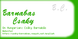 barnabas csaky business card