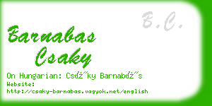 barnabas csaky business card